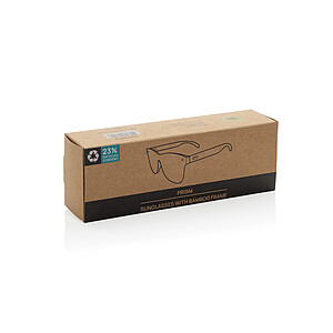 Prism RCS recycled plastic sunglasses with bamboo frame, brown