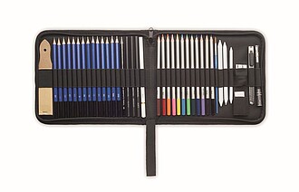 Professional 40-piece art sketching and drawing set.