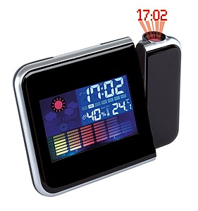 Projection alarm clock with a red LED projector,colour black