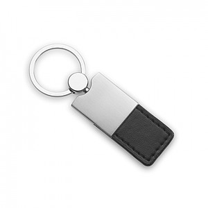 PU and metal key ring, black