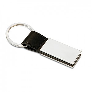 PU and metal key ring, black