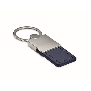 PU and metal key ring, french navy