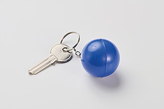 PU ball shape key ring, blue