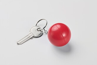 PU ball shape key ring, red
