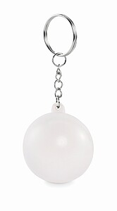 PU ball shape key ring, white