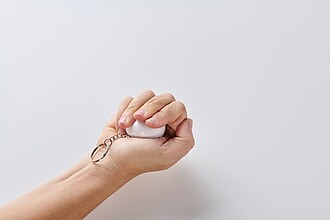 PU ball shape key ring, white