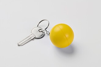 PU ball shape key ring, yellow