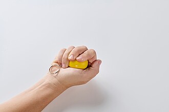 PU ball shape key ring, yellow