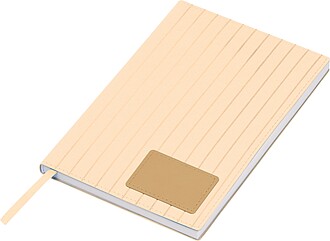 PU soft cover notebook ‘Stripes’, beige