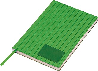 PU soft cover notebook ‘Stripes’, green