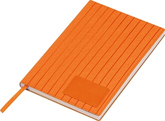 PU soft cover notebook ‘Stripes’, orange
