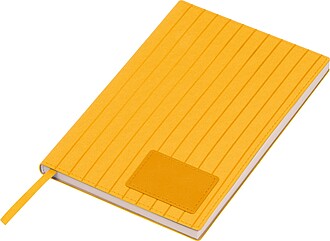 PU soft cover notebook ‘Stripes’, yellow