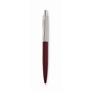 Push button pen in box, burgundy