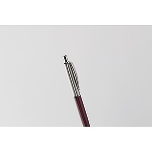 Push button pen in box, burgundy