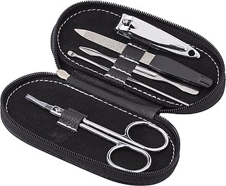 PVC pouch with metal manicure set