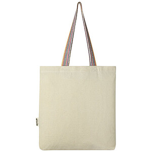 Rainbow 180 g/m2 recycled cotton tote bag 5L
