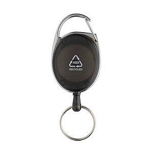 RCS recycled ABS roller clip keychain, black