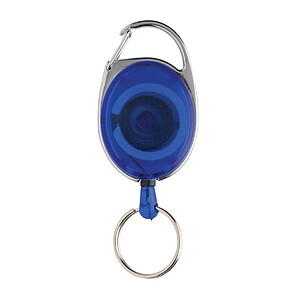 RCS recycled ABS roller clip keychain, blue
