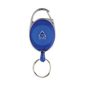 RCS recycled ABS roller clip keychain, blue