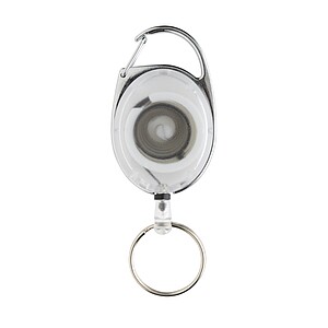 RCS recycled ABS roller clip keychain, white