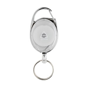RCS recycled ABS roller clip keychain, white