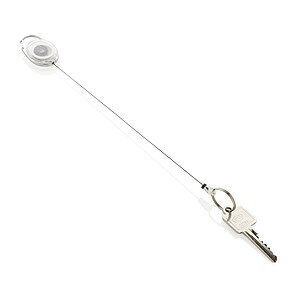 RCS recycled ABS roller clip keychain, white