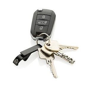 RCS recycled aluminum bottle and can opener, black