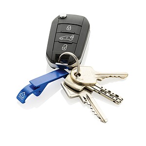 RCS recycled aluminum bottle and can opener, blue