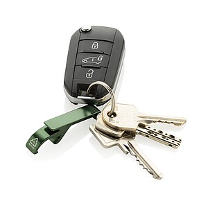 RCS recycled aluminum bottle and can opener, green