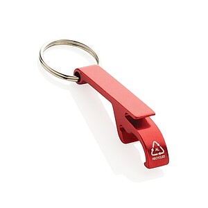 RCS recycled aluminum bottle and can opener, red