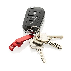 RCS recycled aluminum bottle and can opener, red