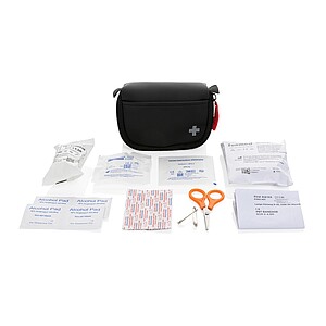 RCS recycled nubuck PU pouch first aid set mailable, black