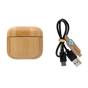 RCS recycled plastic & bamboo TWS earbuds