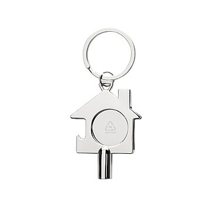 RCS recycled zinc alloy 3 in 1 keychain, silver