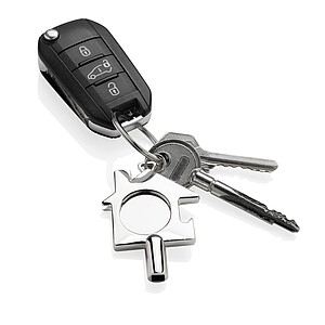 RCS recycled zinc alloy 3 in 1 keychain, silver