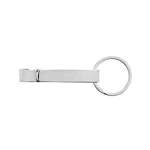 RCS recycled zinc alloy bottle opener keychain, silver