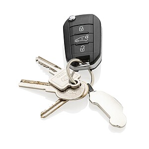 RCS recycled zinc alloy car keyring, silver