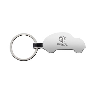 RCS recycled zinc alloy car keyring, silver