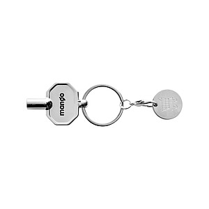 RCS recycled zinc alloy radiator key keychain with coin, silver