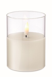 Real flame-effect LED wax candle