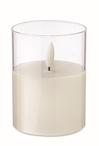 Real flame-effect LED wax candle