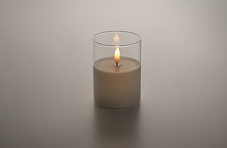 Real flame-effect LED wax candle