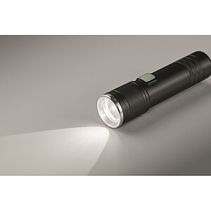 Rechargeable COB light torch, black
