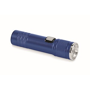 Rechargeable COB light torch, blue