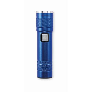Rechargeable COB light torch, blue