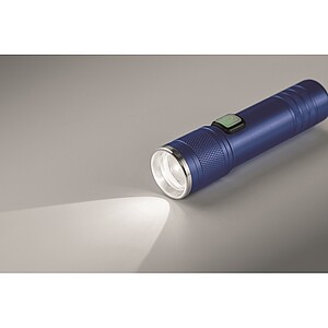 Rechargeable COB light torch, blue