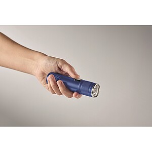 Rechargeable COB light torch, blue