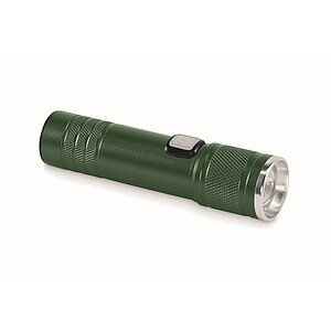 Rechargeable COB light torch, dark green