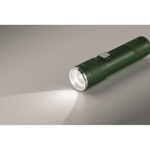 Rechargeable COB light torch, dark green