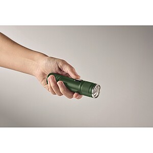 Rechargeable COB light torch, dark green